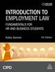 Book cover of: Introduction to Employment Law. By: Kathy Daniels