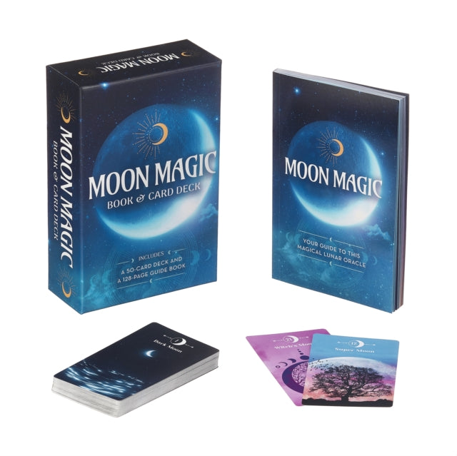 Book cover of: Moon Magic Book & Card Deck. By: Marie Bruce