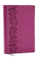Book cover of: NKJV Personal Size Large Print Bible with 43,000 Cross References, Pink Leathersoft, Red Letter, Comfort Print