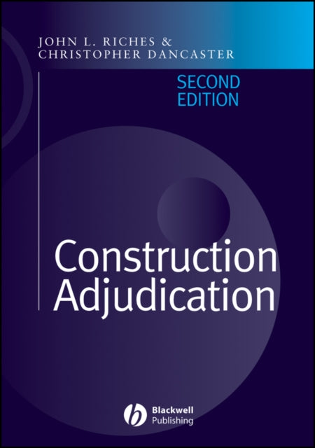 Book cover of: Construction Adjudication. By: John L. Riches