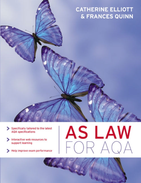 Book cover of: AS Law for AQA. By: Catherine Elliott