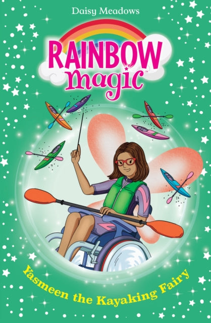Book cover of: Rainbow Magic: Yasmeen the Kayaking Fairy. By: Daisy Meadows