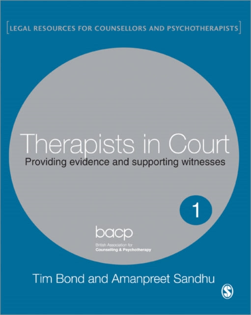 Book cover of: Therapists in Court. By: Tim Bond