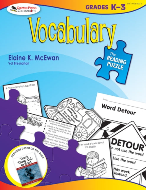Book cover of: Reading Puzzle: Vocabulary, Grades K-3. By: Elaine K. McEwan