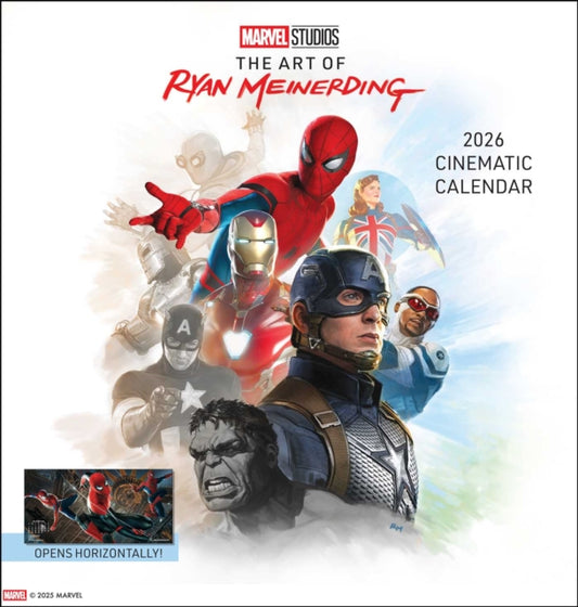Book cover of: Marvel Studios: The Art of Ryan Meinerding 2026 Cinematic Wall Calendar