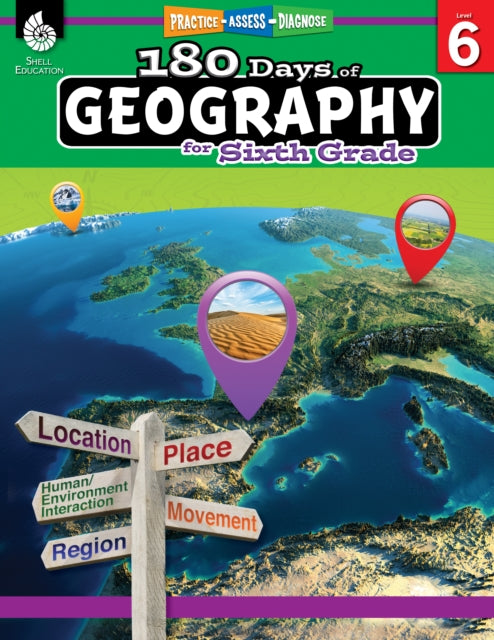 Book cover of: 180 Days™: Geography for Sixth Grade. By: Jennifer Edgerton