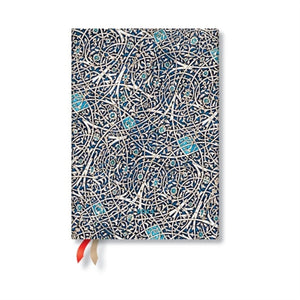 Granada Turquoise (Moorish Mosaic) Midi Vertical 12-month Dayplanner 2024 (Elastic Band Closure)