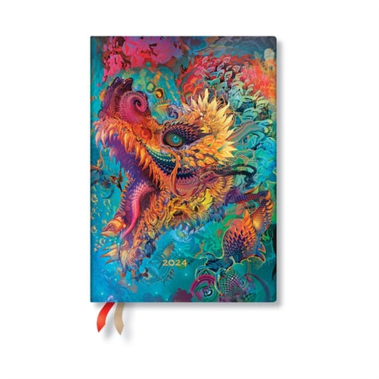 Book cover of: Humming Dragon (Android Jones Collection) Midi 12-month Dayplanner 2024. By: Paperblanks