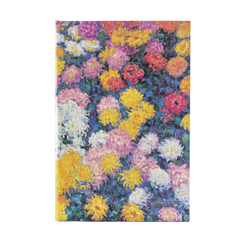 Monet’s Chrysanthemums Midi Lined Hardback Journal (Elastic Band Closure)
