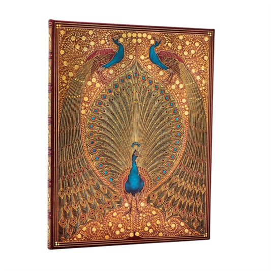 Book cover of: Hafiz’s Peacocks (Sangorski & Sutcliffe) Ultra Lined Hardcover Journal (Elastic Band Closure)
