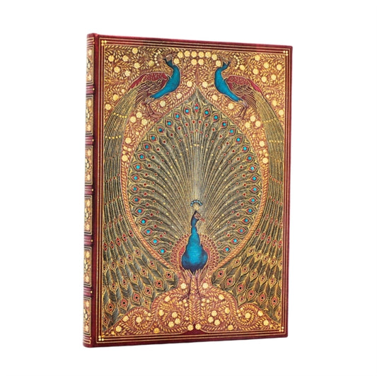 Book cover of: Hafiz’s Peacocks (Sangorski & Sutcliffe) Midi Unlined Hardcover Journal (Elastic Band Closure)