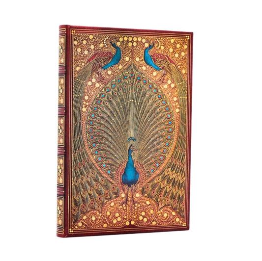 Book cover of: Hafiz’s Peacocks (Sangorski & Sutcliffe) Mini Lined Hardcover Journal (Elastic Band Closure)