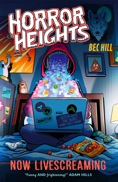 Book cover of: Horror Heights: Now LiveScreaming. By: Bec Hill
