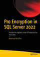 Book cover of: Pro Encryption in SQL Server 2022. By: Matthew McGiffen
