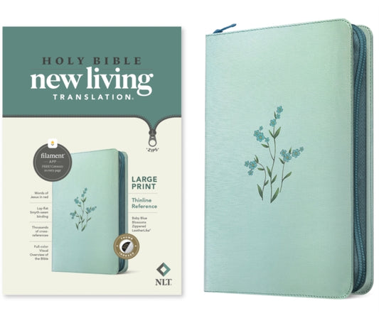 Book cover of: NLT Large Print Thinline Reference Zipper Bible