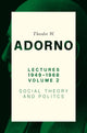 Book cover of: Lectures 1949-1968, Volume 2. By: Theodor W. Adorno