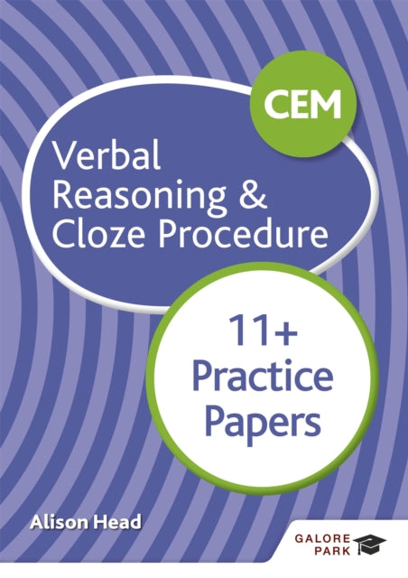 Book cover of: CEM 11+ Verbal Reasoning & Cloze Procedure Practice Papers. By: Alison Head