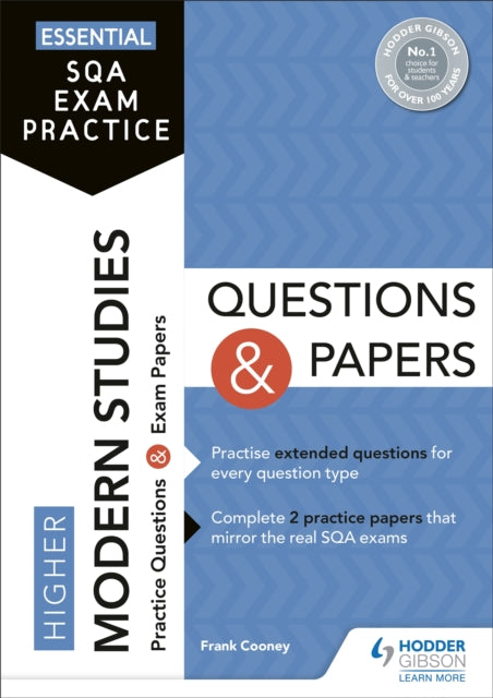 Book cover of: Essential SQA Exam Practice: Higher Modern Studies Questions and Papers. By: Frank Cooney