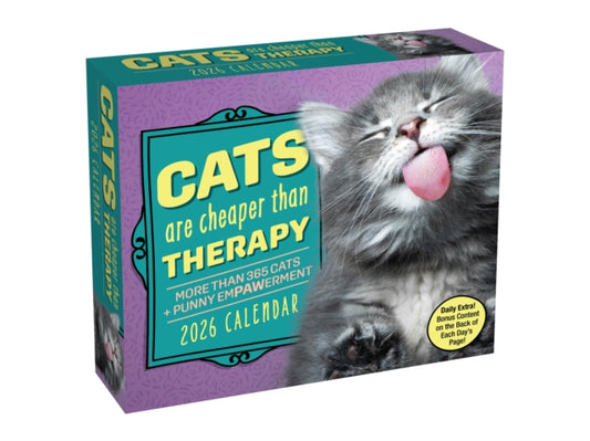 Book cover of: Cats Are Cheaper Than Therapy 2026 Day-to-Day Calendar