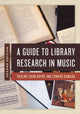 Book cover of: Guide to Library Research in Music. By: Pauline Shaw Bayne