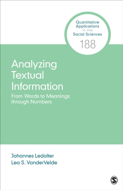 Book cover of: Analyzing Textual Information. By: Johannes Ledolter