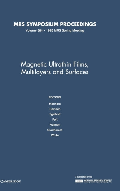 Book cover of: Magnetic Ultrathin Films, Multilayers and Surfaces: Volume 384