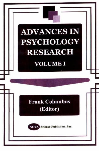 Book cover of: Advances in Psychology Research. By: Frank Columbus