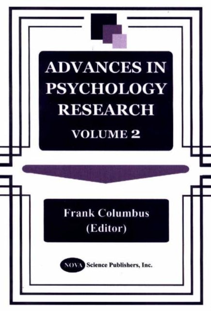 Book cover of: Advances in Psychology Research. By: Frank Columbus