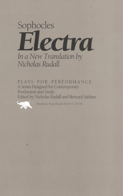 Book cover of: Electra. By: E. A. Sophocles