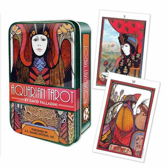 Book cover of: Aquarian Tarot In A Tin. By: David Palladini