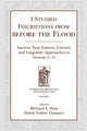 Book cover of: I Studied Inscriptions from Before the Flood. By: Richard S. Hess
