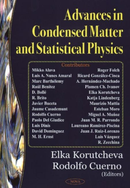 Book cover of: Advances in Condensed Matter & Statistical Physics