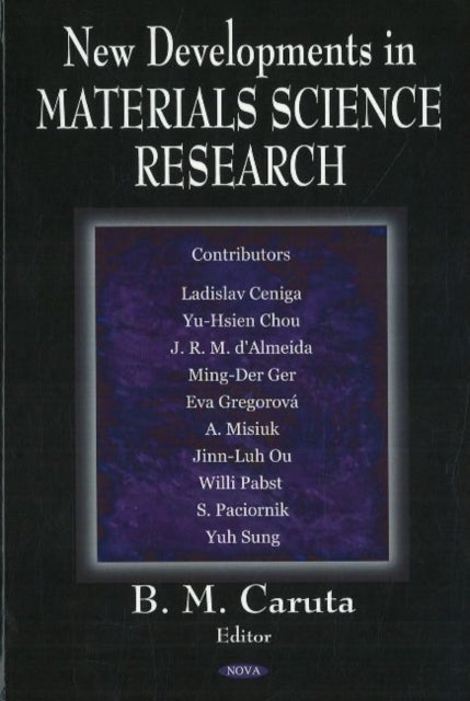 Book cover of: New Developments in Materials Science Research. By: Igor N. Martsch
