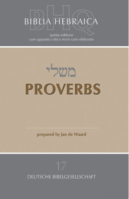 Book cover of: Proverbs (Softcover). By: Jan De Waard