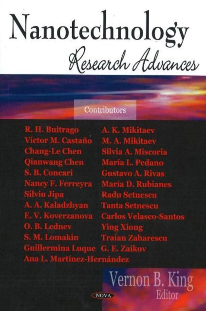 Book cover of: Nanotechnology Research Advances. By: Vernon B. King