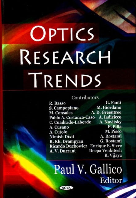 Book cover of: Optics Research Trends. By: Paul V. Gallico