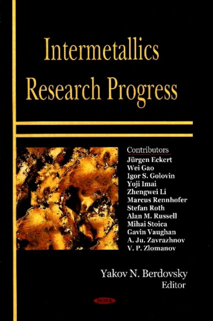 Book cover of: Intermetallics Research Progress. By: Yakov N. Berdovsky