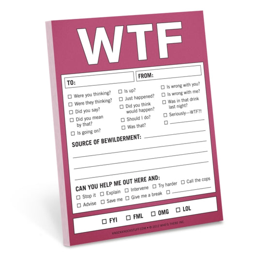 Book cover of: Knock Knock WTF Nifty Note. By: Knock Knock