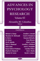 Book cover of: Advances in Psychology Research. By: Alexandra M. Columbus
