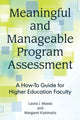 Book cover of: Meaningful and Manageable Program Assessment. By: Laura Massa
