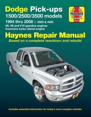 Dodge Ram 1500, 2500, 3500, (1994 - 2008), with V6, V8 and V10 gasoline and Cummins turbo-diesel engines, 2WD & 4WD