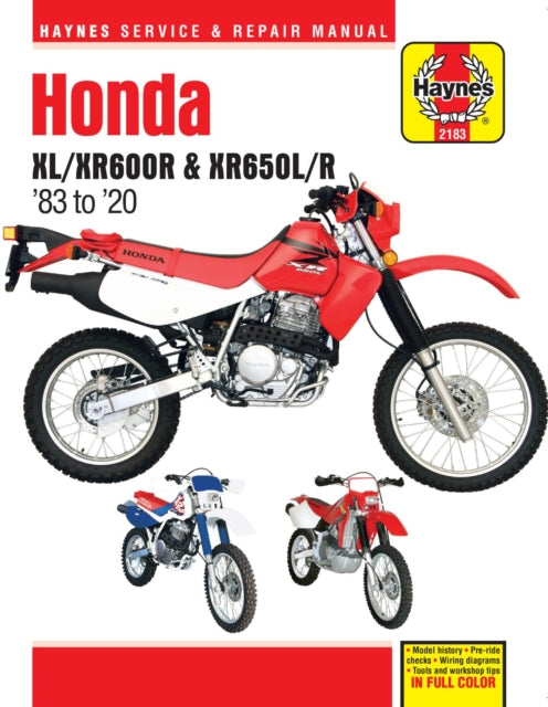 Book cover of: Honda XL/XR600R & XR650L/R (83-20). By: Editors of Haynes Manuals