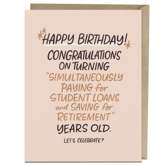 Book cover of: 6-Pack Em & Friends Paying For Student Loans Years Old Birthday Cards