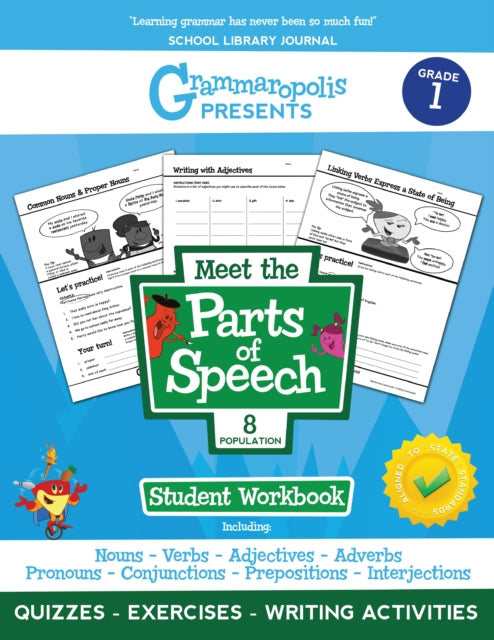 Book cover of: Parts of Speech Workbook, Grade 1. By: Coert Voorhees