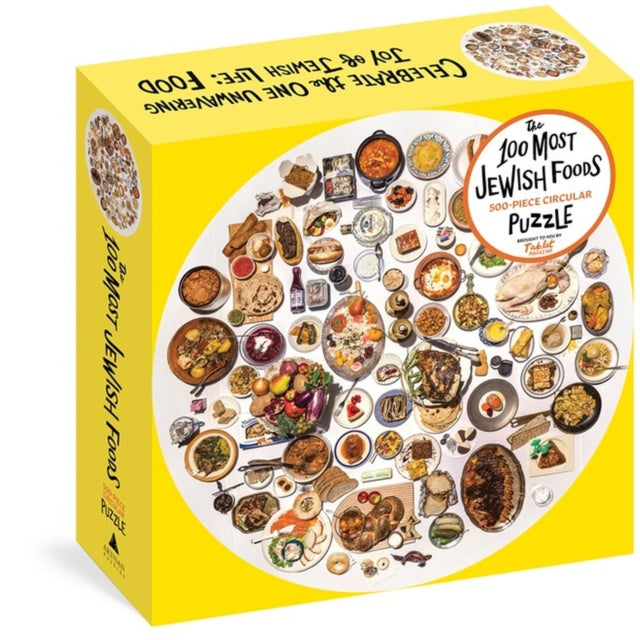 Book cover of: 100 Most Jewish Foods: 500-Piece Circular Puzzle. By: Tablet