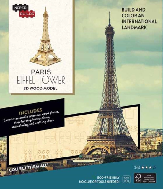 Book cover of: IncrediBuilds: Paris: Eiffel Tower 3D Wood Model