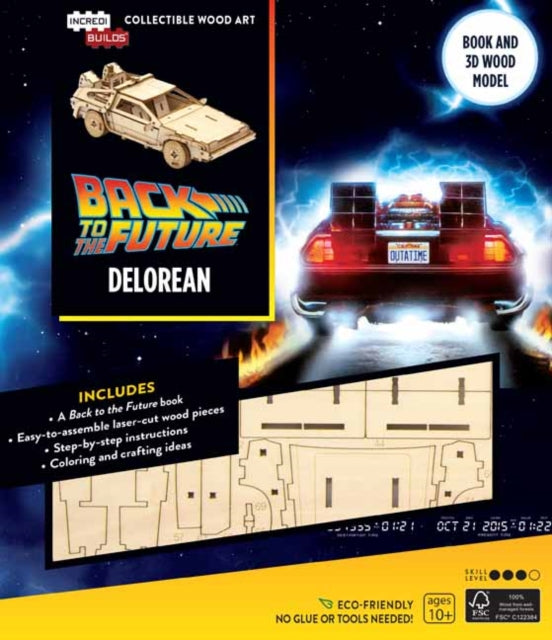 Book cover of: IncrediBuilds: Back to the Future: DeLorean Book and 3D Wood Model