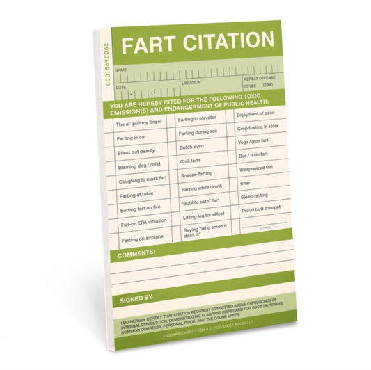 Book cover of: Knock Knock Fart Sticky Citation Pad