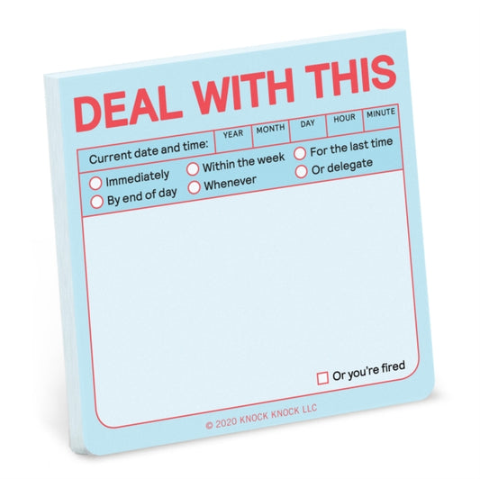 Book cover of: Knock Knock Deal with This Sticky Note (Pastel Edition)