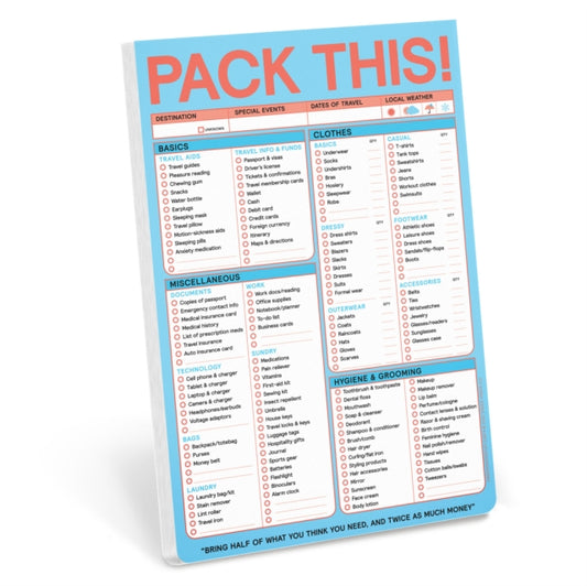 Book cover of: Knock Knock Pack This (Refresh) Classic Pad (Pastel Edition)